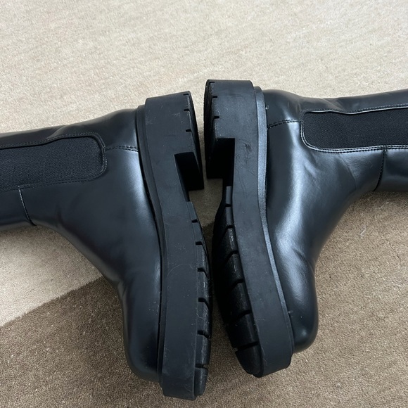 Black Leather Ankle Boots - Picture 2 of 5